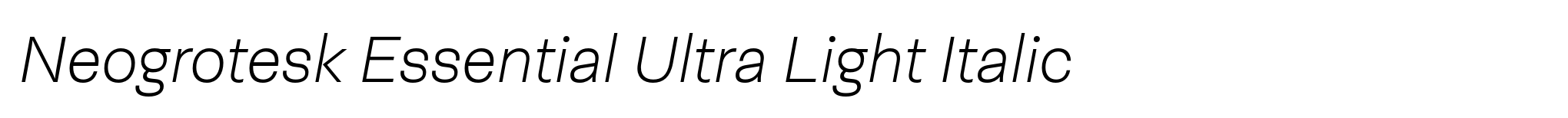 Neogrotesk Essential Ultra Light Italic image